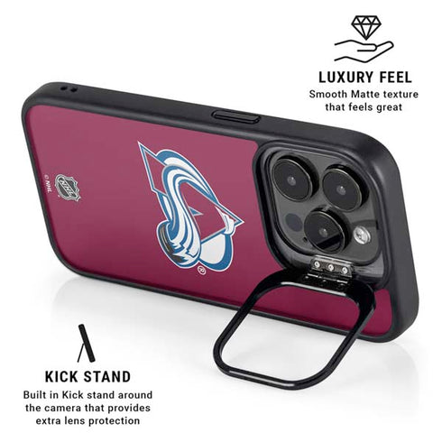 NHL Colorado Avalanche Solid Background iPhone 15 Pro Kickstand Case